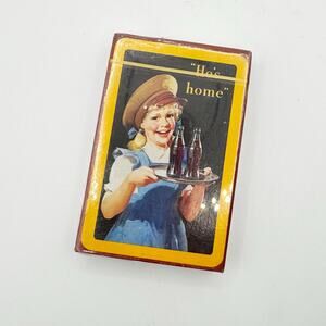 Vintage COCA COLA BRIDGE PLAYING CARDS "HE'S HOME" Never Used